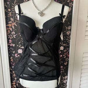 Adore Me Black Lace Bustier